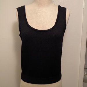 St John Basics Knit Sleeveless Black Top S